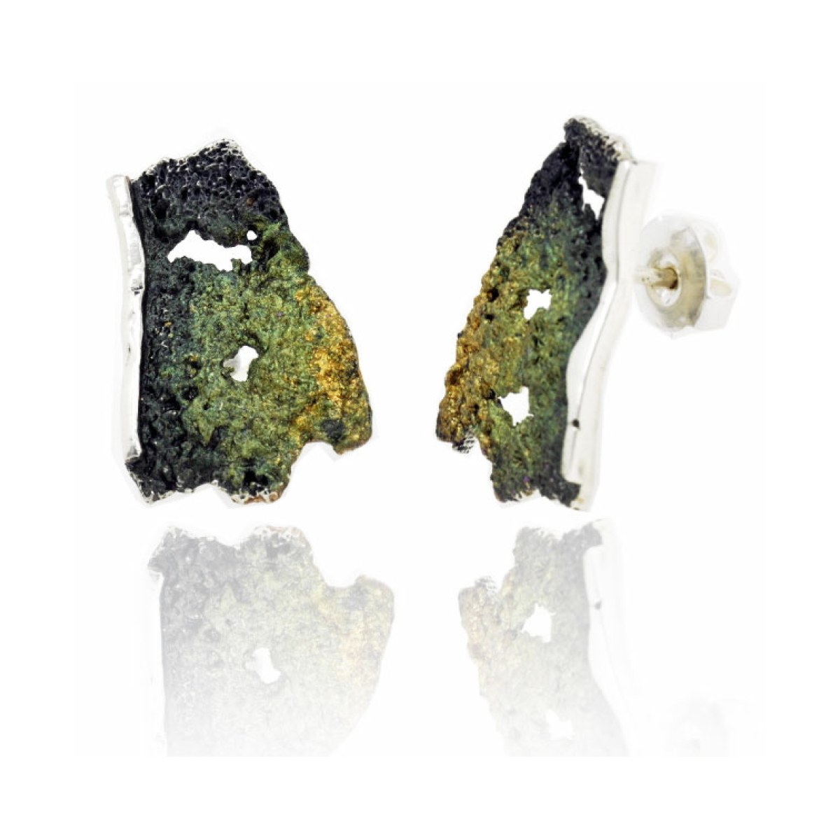 Intenzza Lichen-green medium earrings van Arior Barcelona