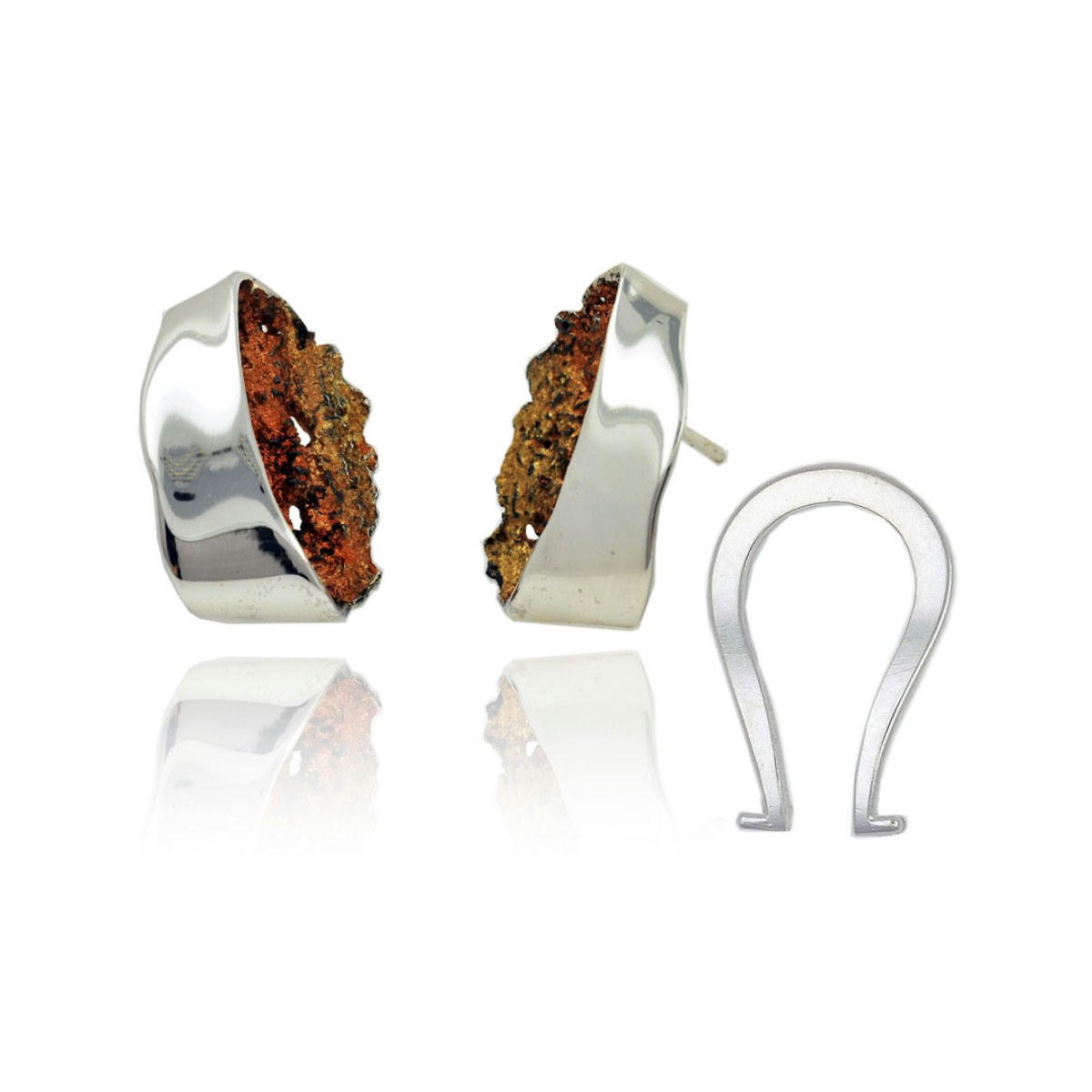 Ochre Gala big earrings van Arior Barcelona