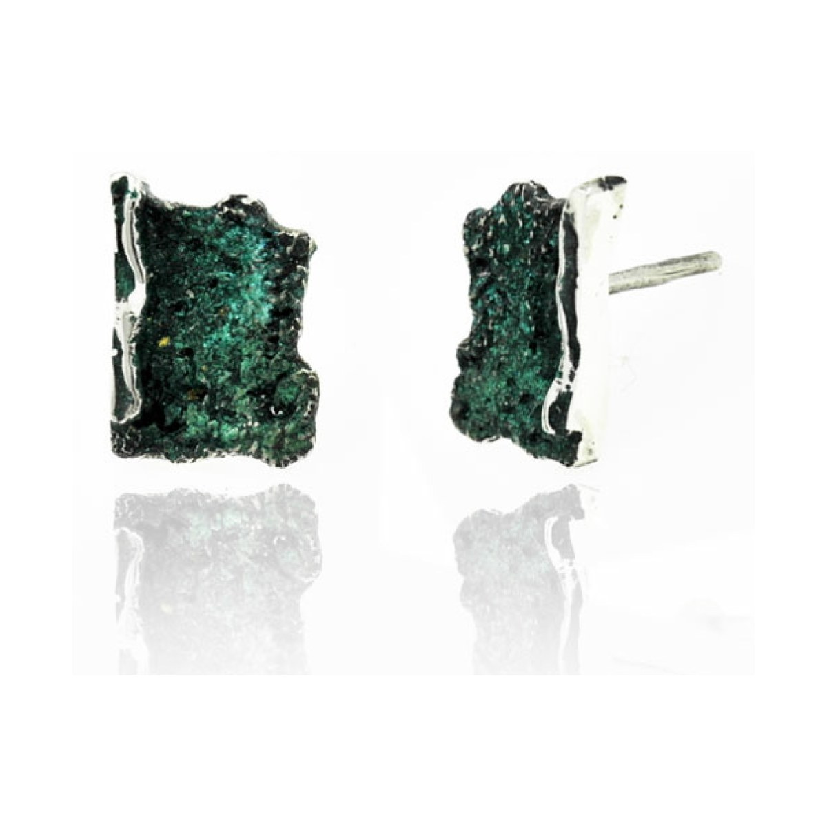 Small emerald-green Intenzza earrings van Arior Barcelona