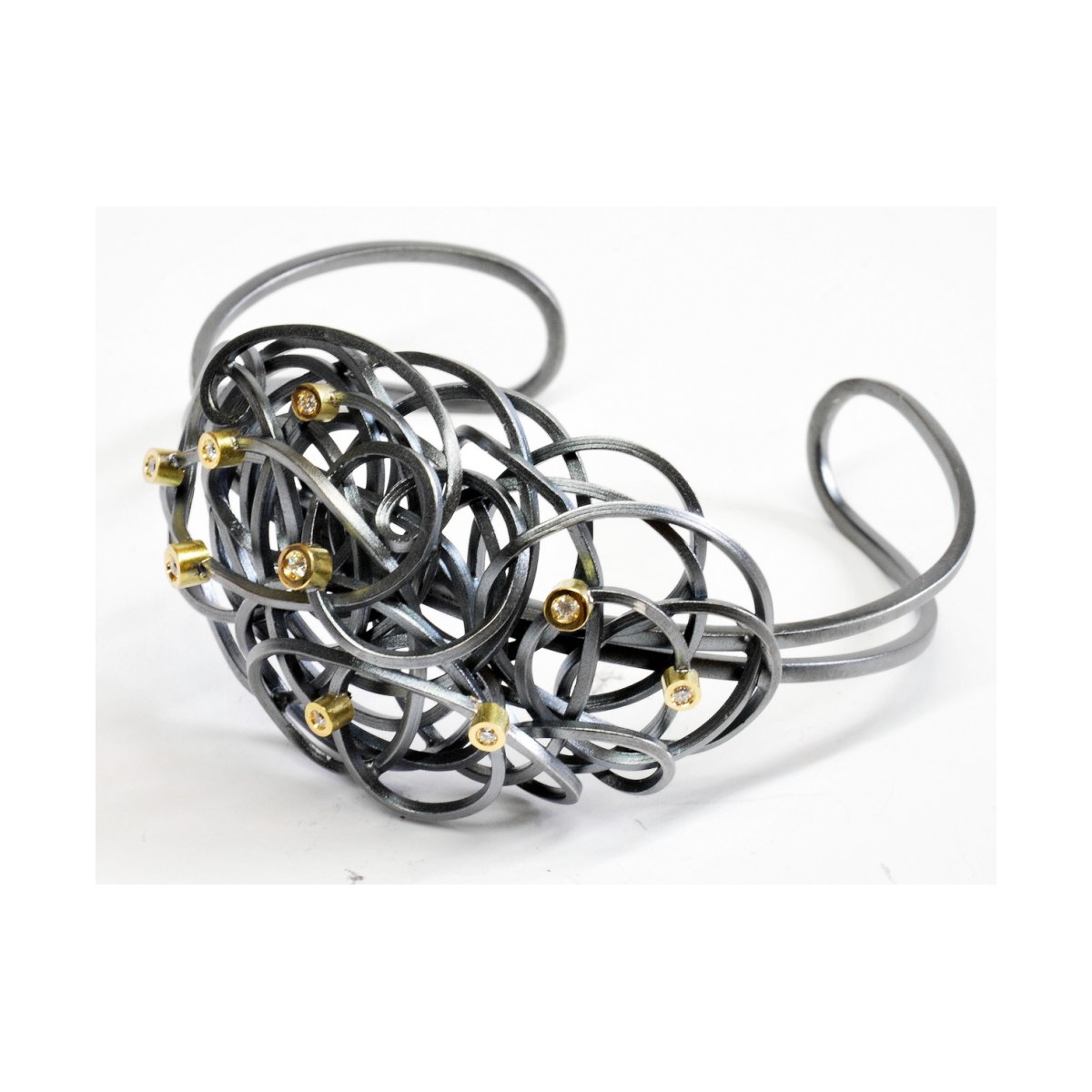 Caos silver&gold large bracelet van Arior Barcelona