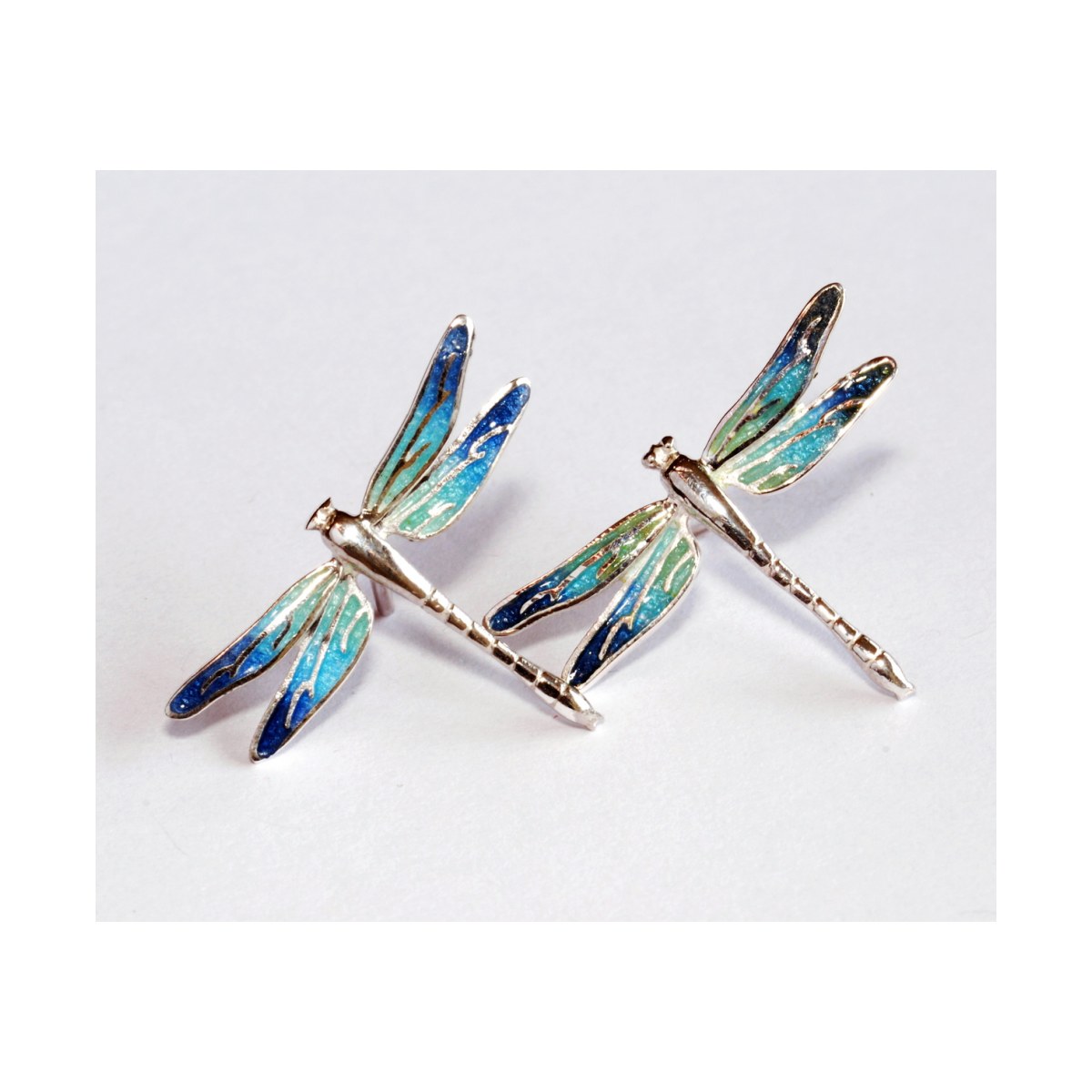 Large Blue Dragonfly Earrings van Arior Barcelona