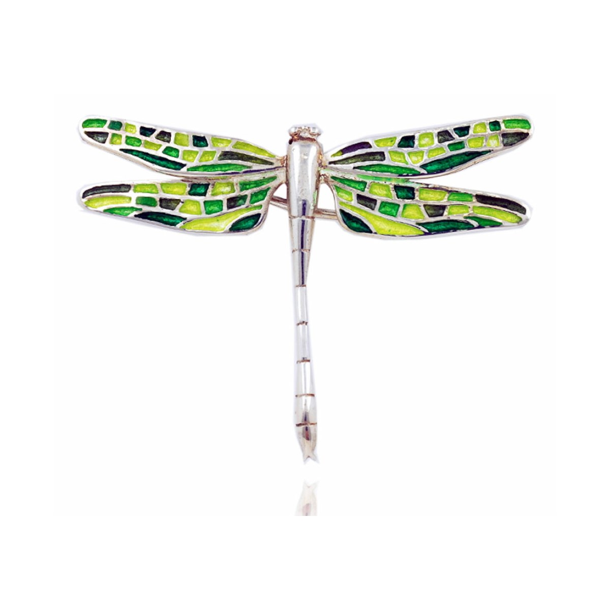Mosaic "trencadís" Dragonfly green big brooche van Arior Barcelona