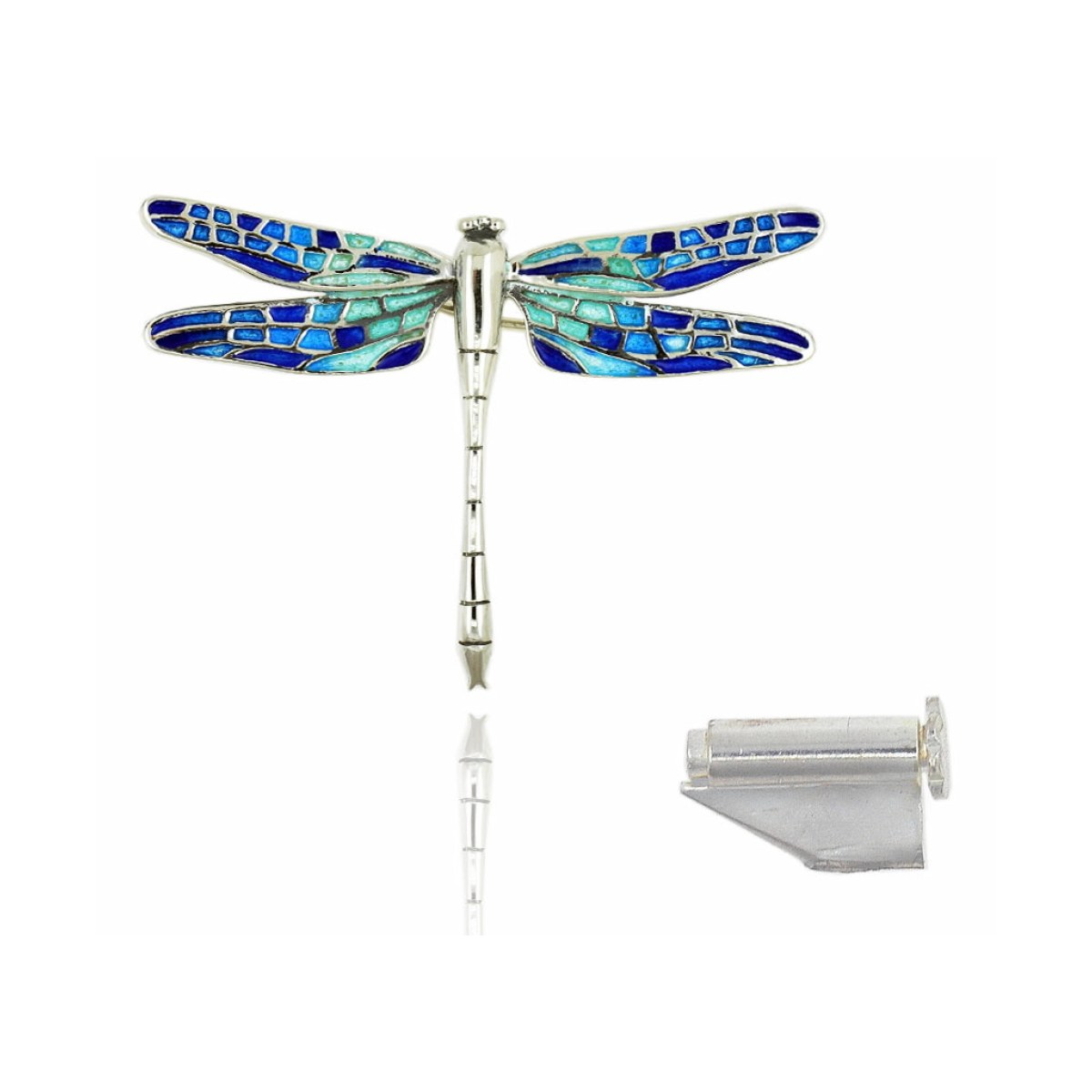 Little blue mosaic Dragonfly brooch van Arior Barcelona