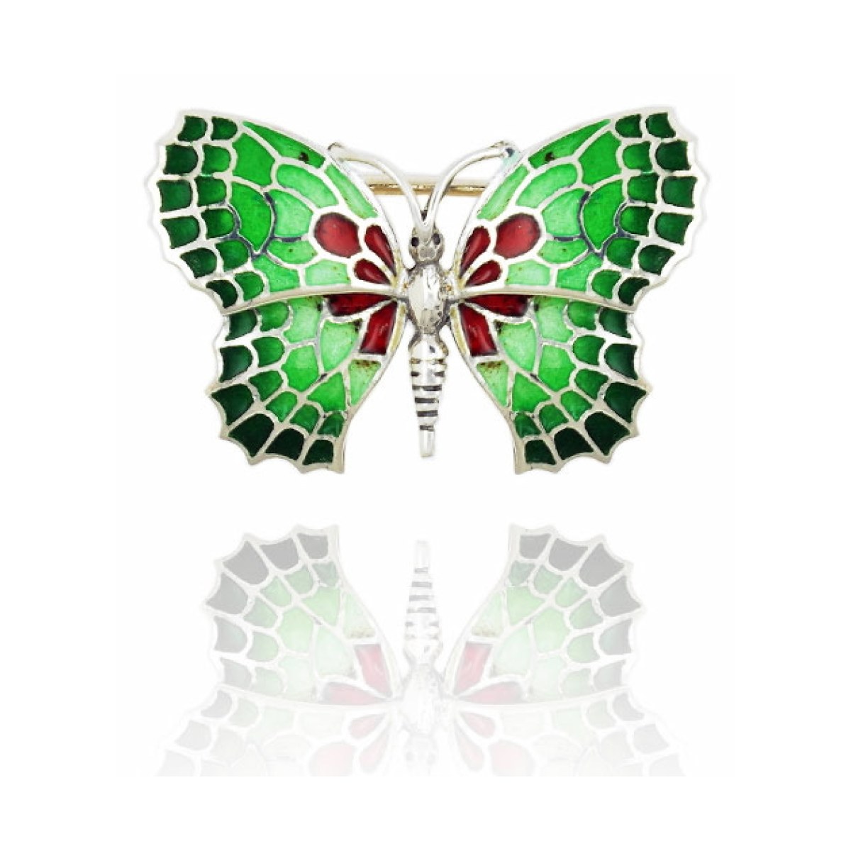 Small Green-Red Butterfly Brooch van Arior Barcelona