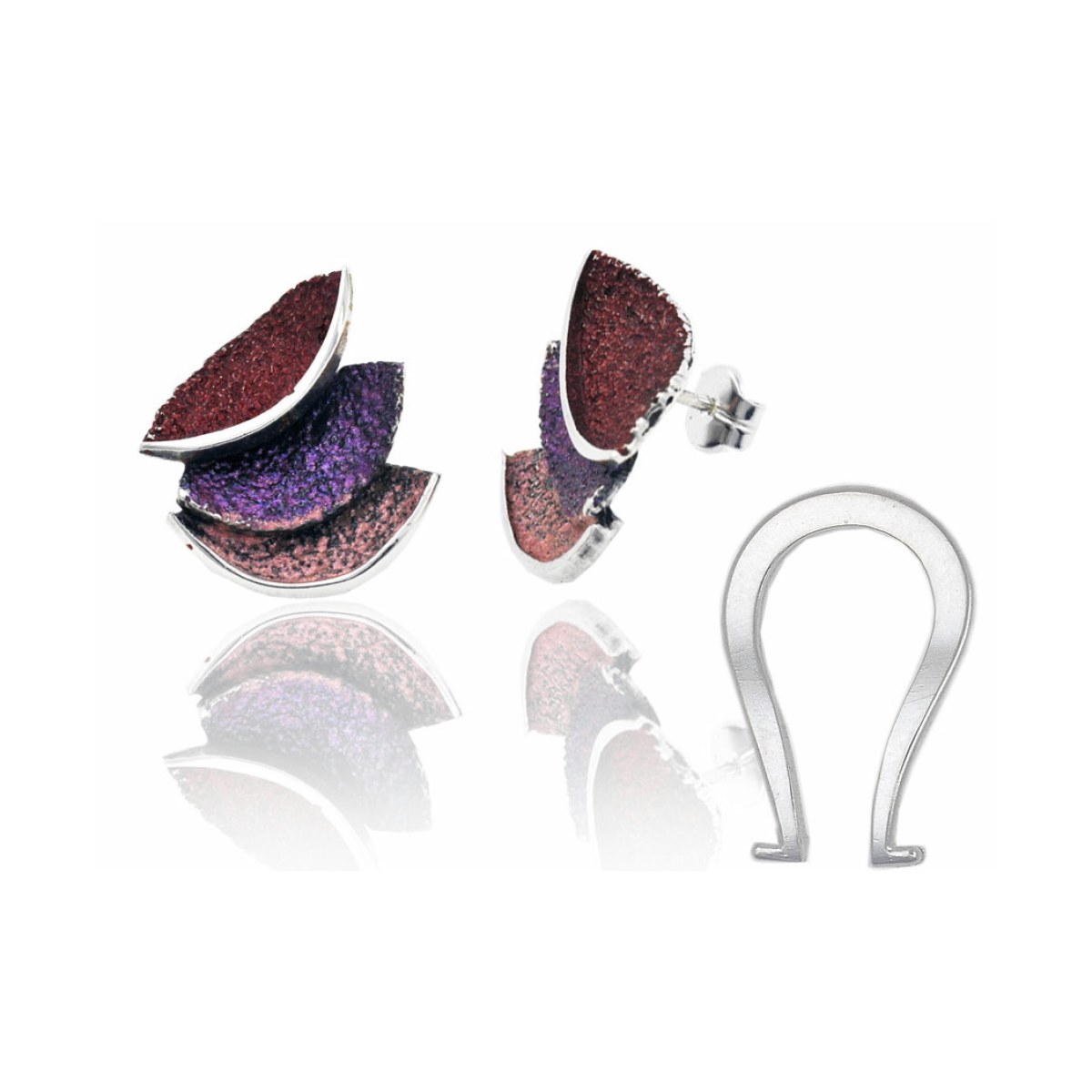 Red Smile big earrings van Arior Barcelona