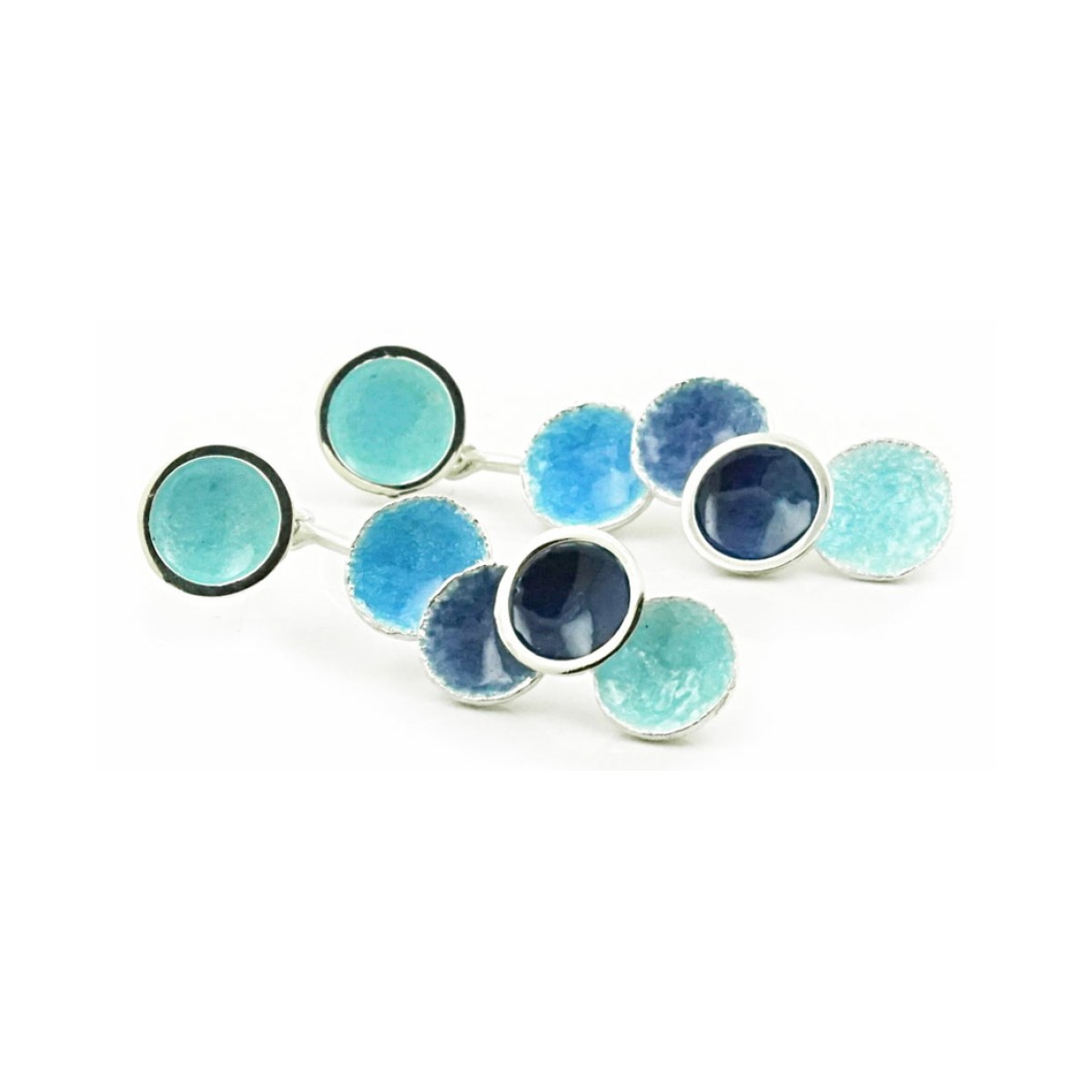 Singular blue 2 pieces large 5R earrings van Arior Barcelona