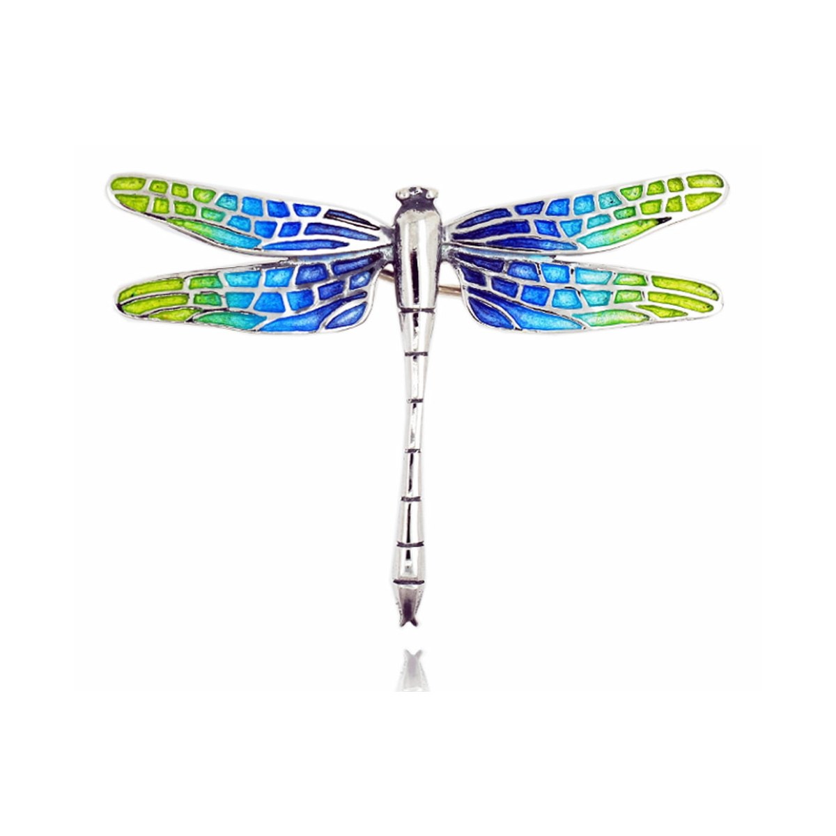 Mosaic "trencadís" Dragonfly blue-ye big brooche van Arior Barcelona