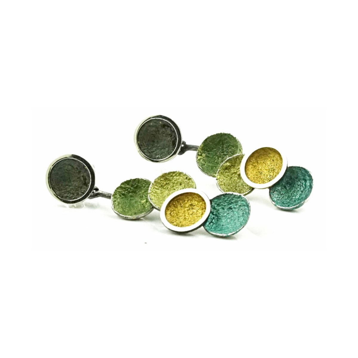 Singular green 2 pieces large 5R earrings van Arior Barcelona