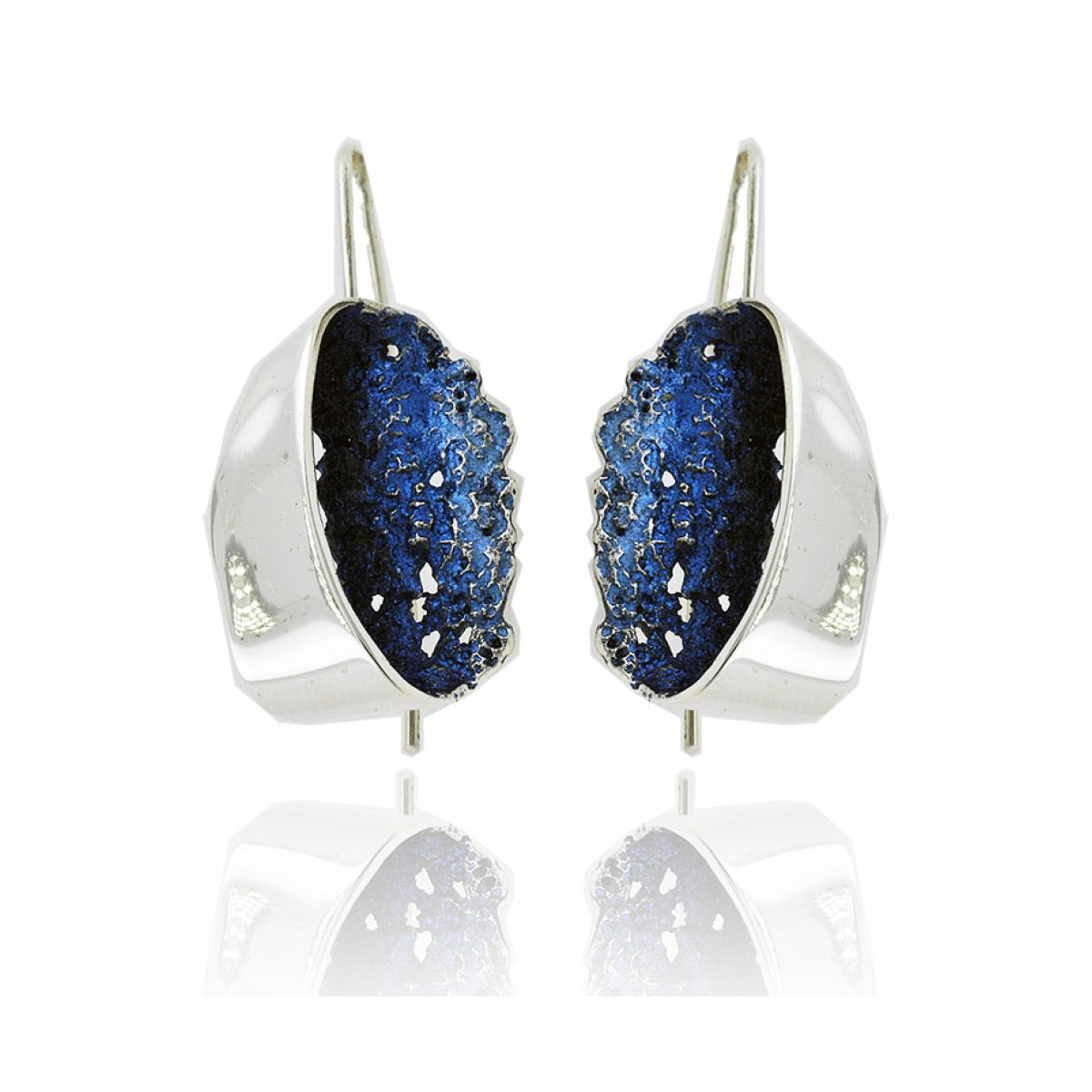 Electric-blue Gala big earrings van Arior Barcelona
