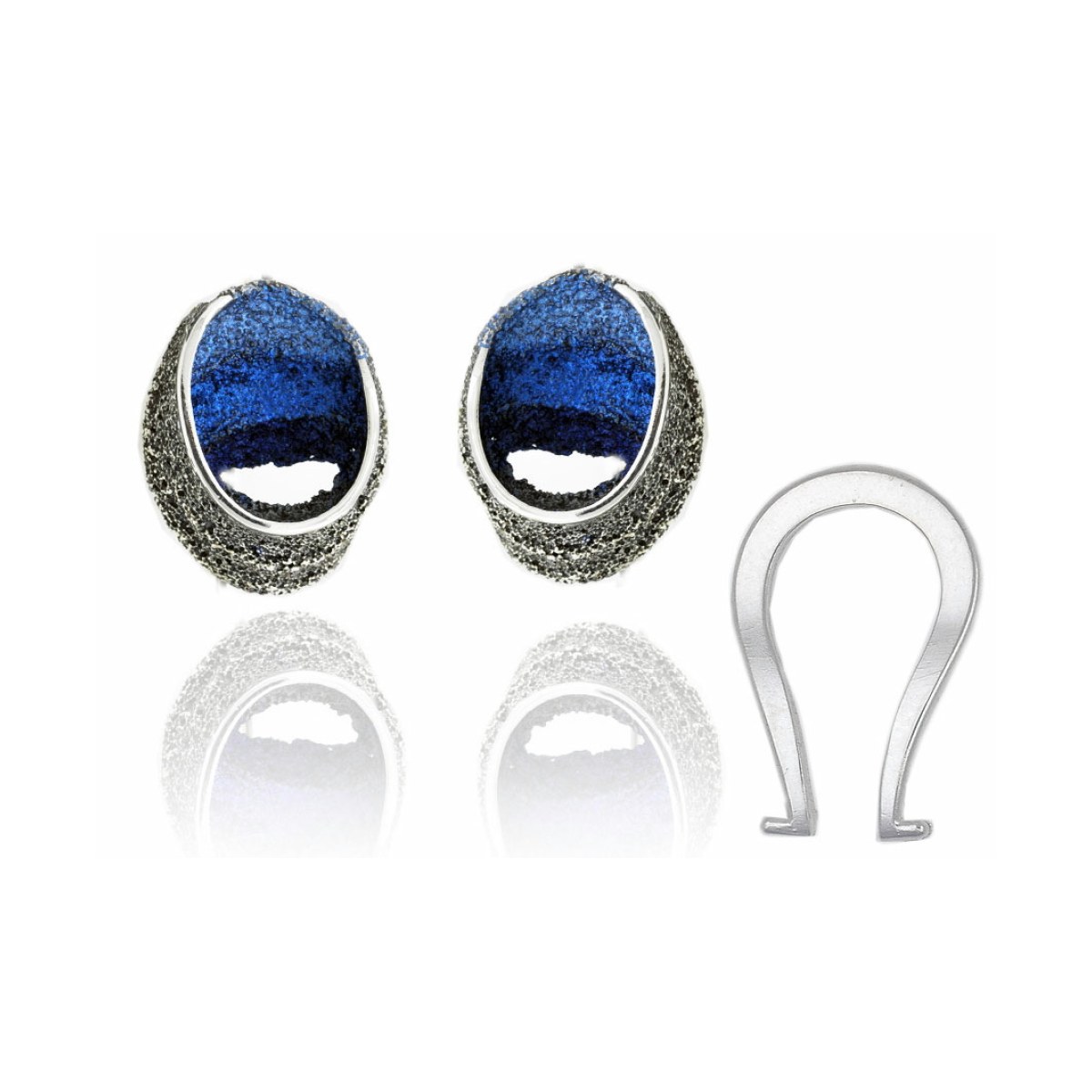 Electric-blue Sinera big earrings van Arior Barcelona