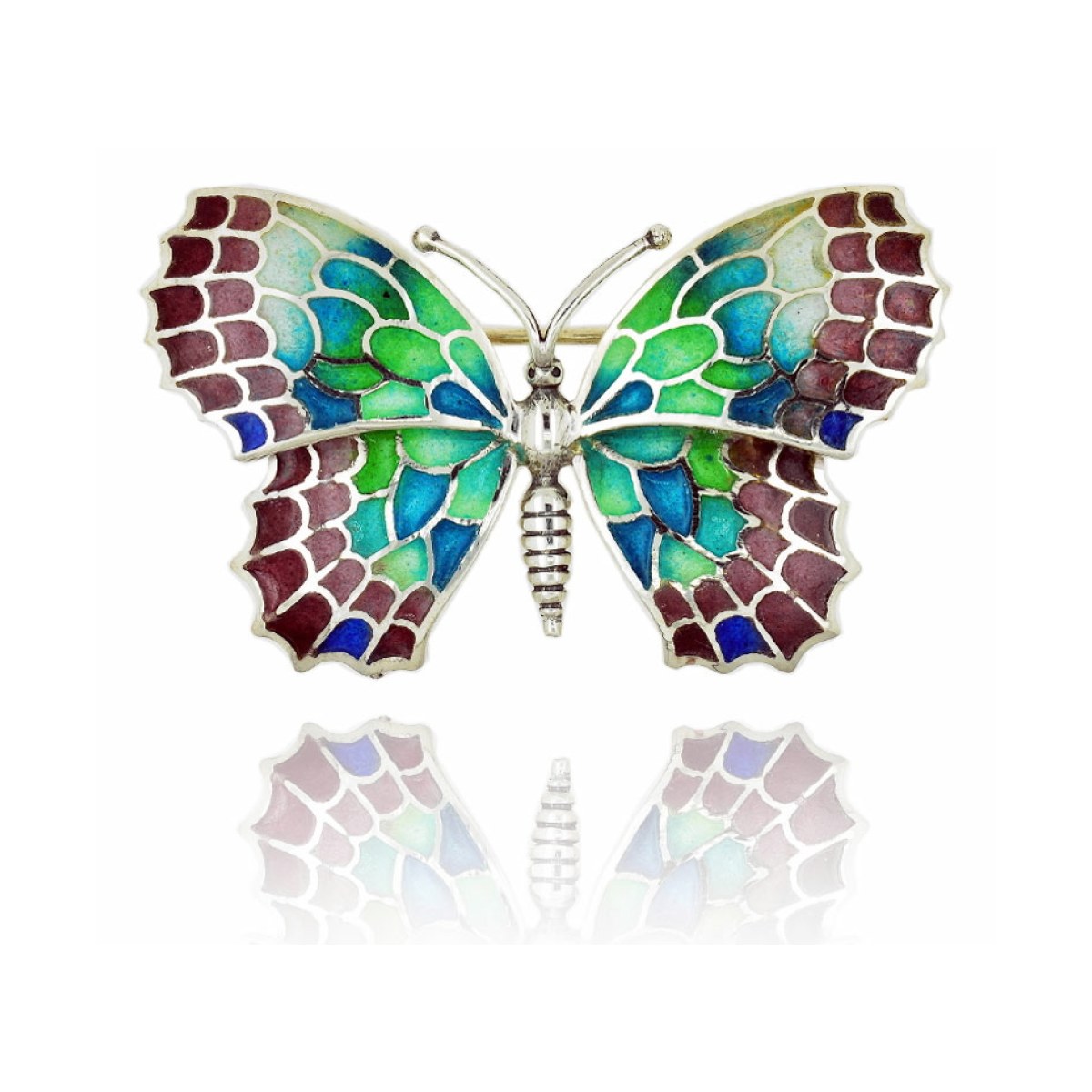 Large Violet-Green Butterfly Brooch van Arior Barcelona