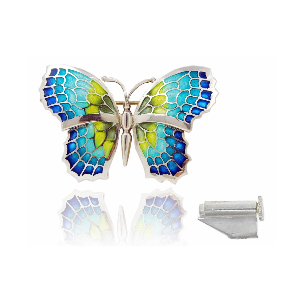 Large Green Fly Butterfly Brooch van Arior Barcelona