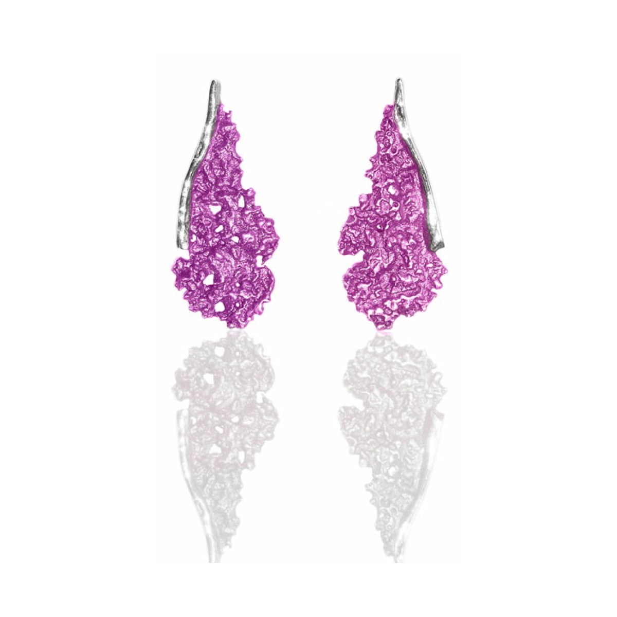 Symphony magenta pink earring van Arior Barcelona