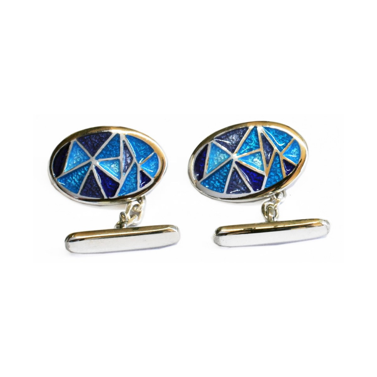 Blue Oval Gaudí Cufflinks van Arior Barcelona