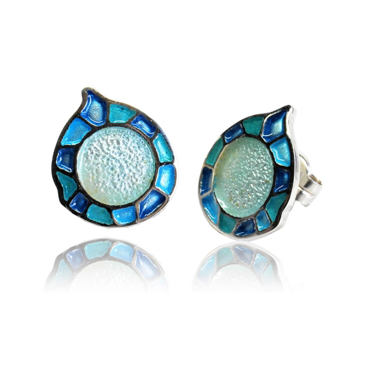 Pendientes vitral casa Batlló azul van Arior Barcelona