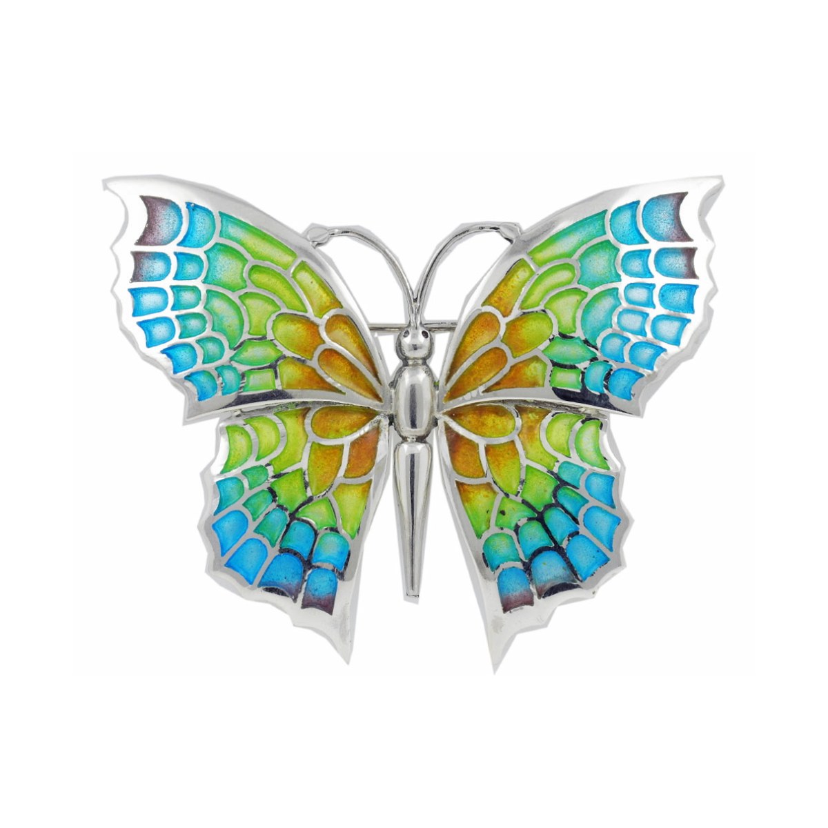 XXL Colorful Butterfly Brooch Blue to Orange van Arior Barcelona