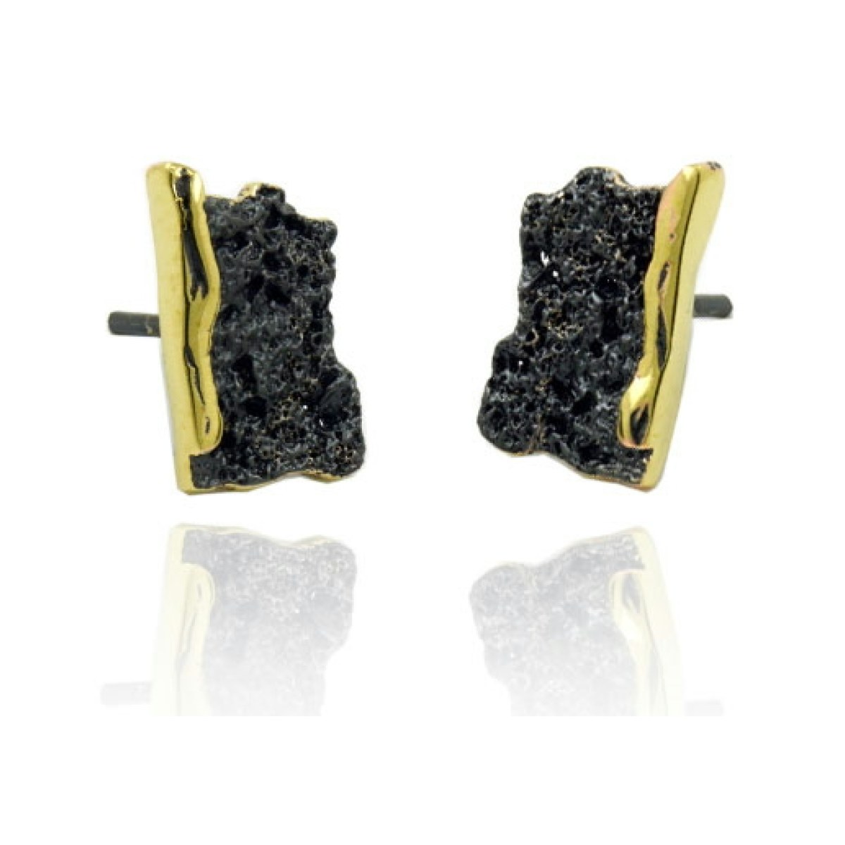 Intenzza GoldenBlack small earrings van Arior Barcelona