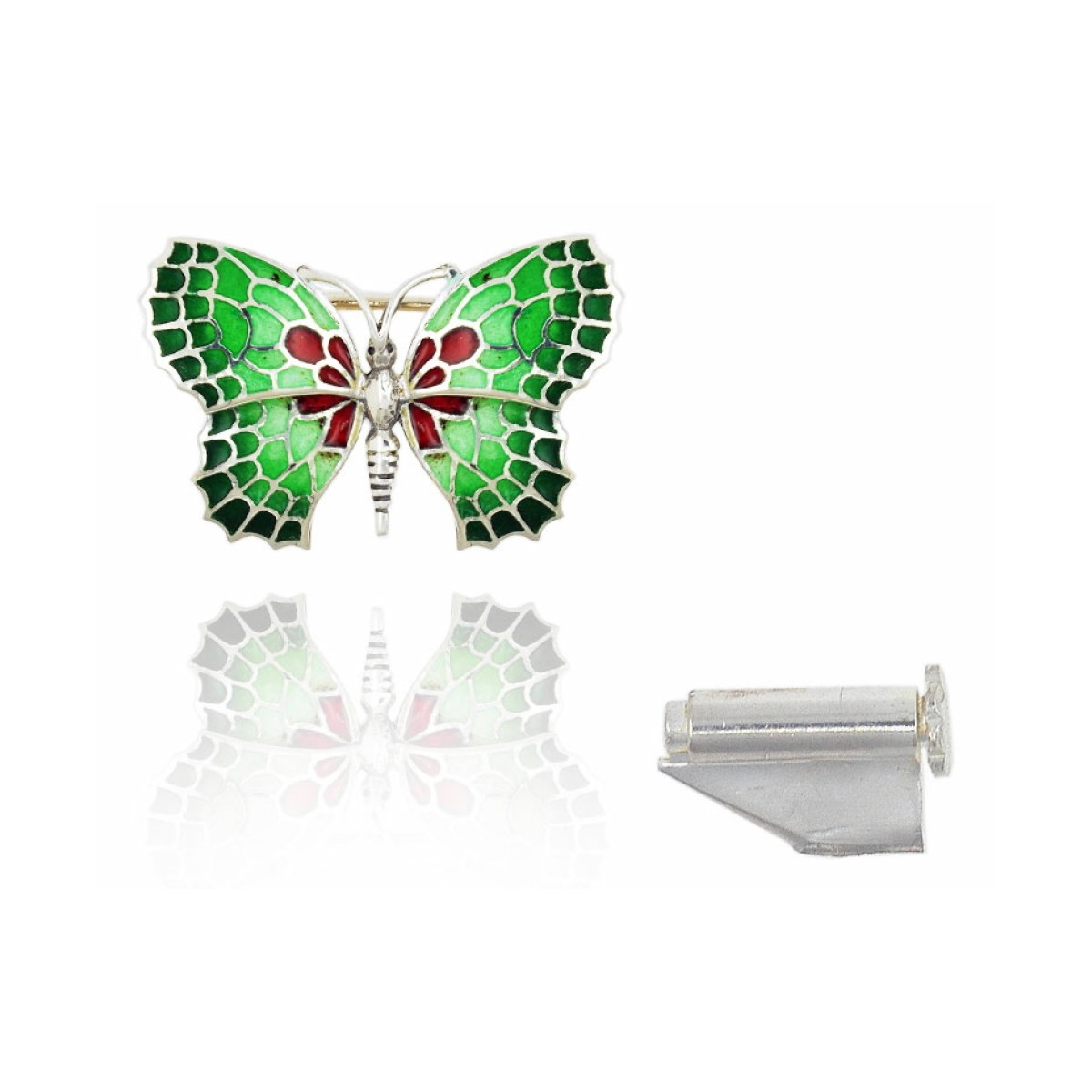 Small Green-Red Butterfly Brooch van Arior Barcelona