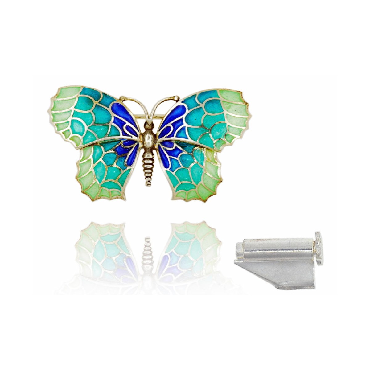 Mosaic "trencadís" Butterfly blue-green medium brooch van Arior Barcelona