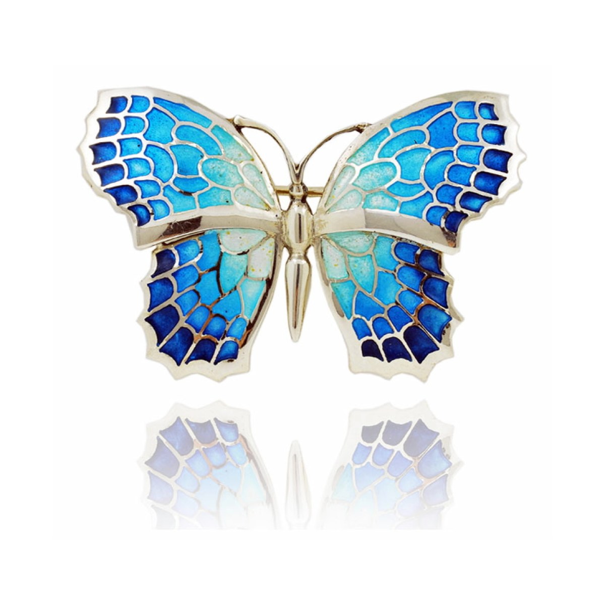 Medium Blue Fly Butterfly Brooch van Arior Barcelona