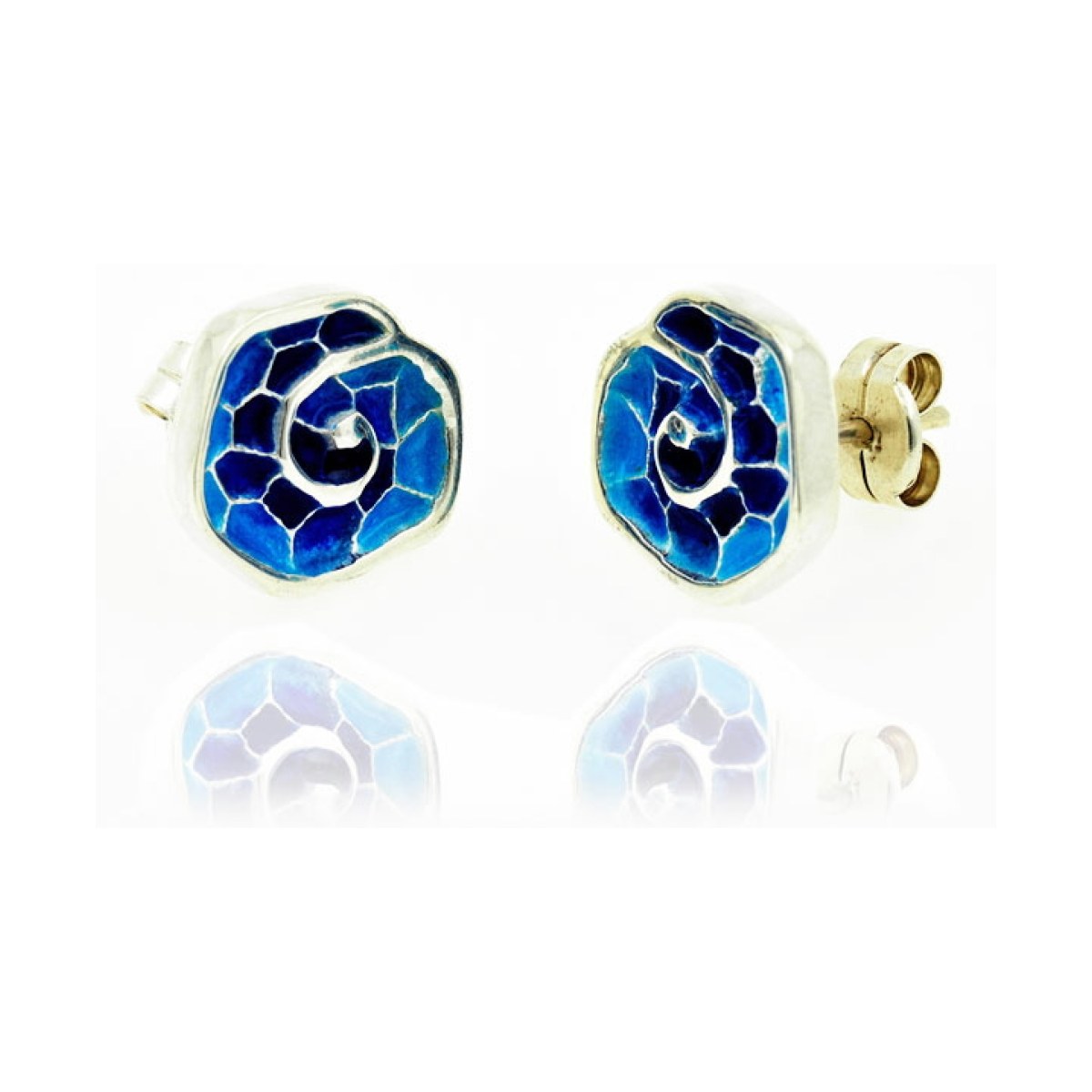 Pendientes cargolis grande azul van Arior Barcelona