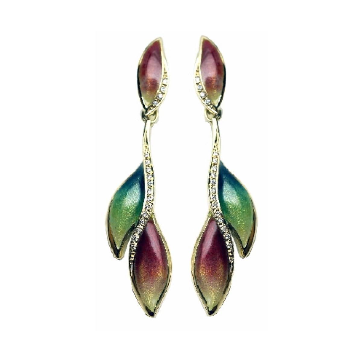 Botanic blue-pink two-pieces earring van Arior Barcelona