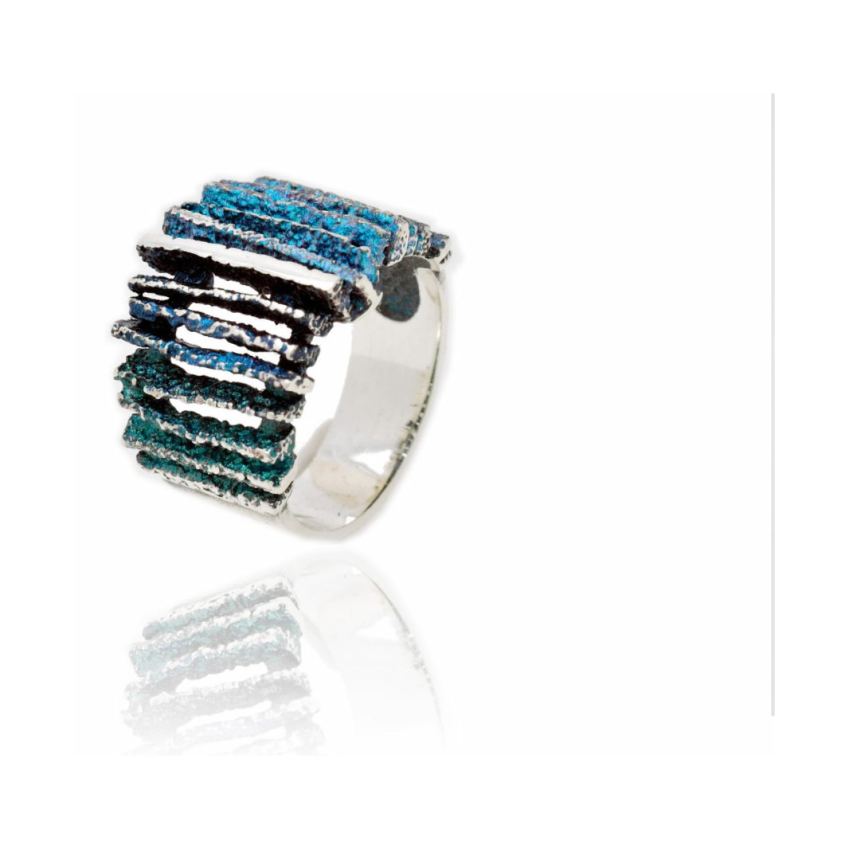 Formentera-blue Junc medium ring van Arior Barcelona