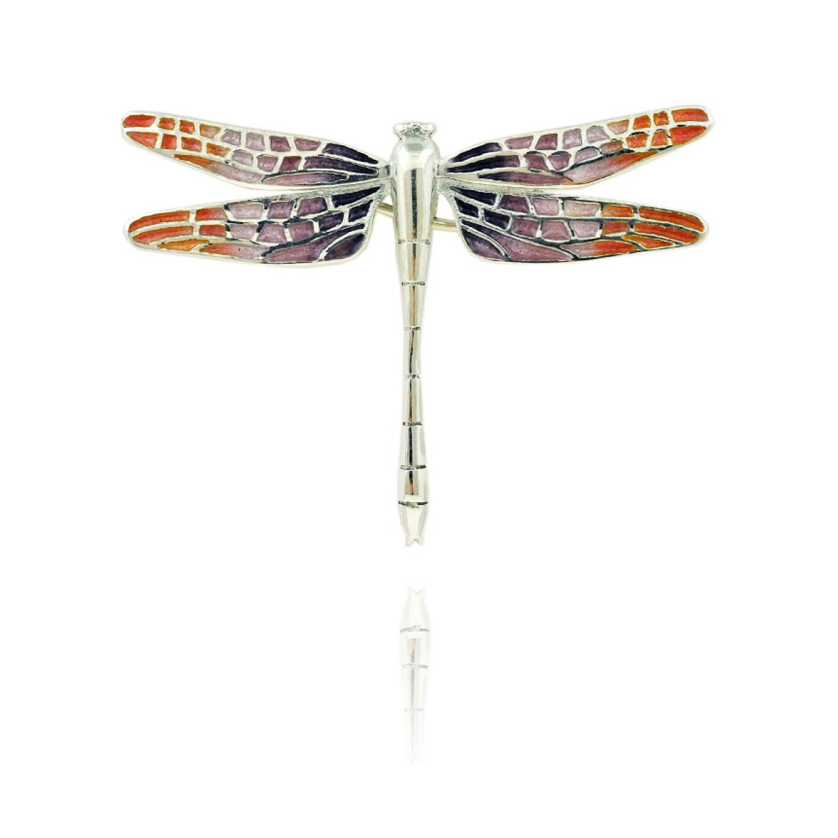 Small pink trencadis dragonfly brooch van Arior Barcelona