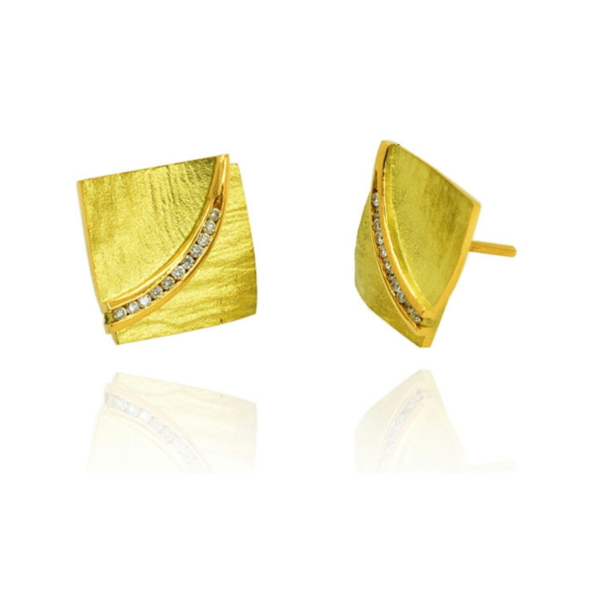 Doble Fulla Earrings, Diamonds and Gold van Arior Barcelona