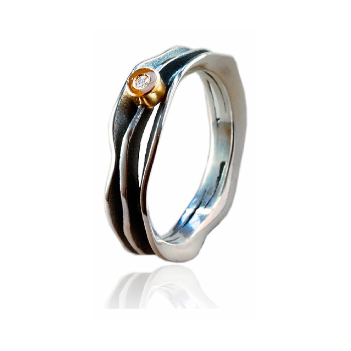 Fi double silver&gold ring van Arior Barcelona