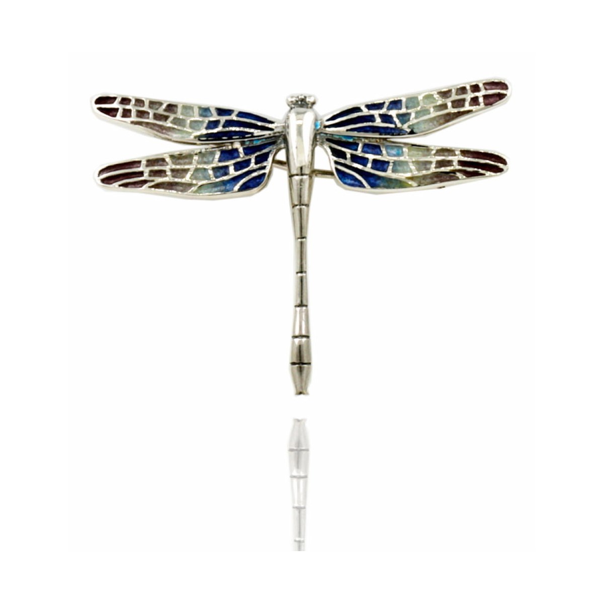 Little viiolet mosaic Dragonfly brooch van Arior Barcelona