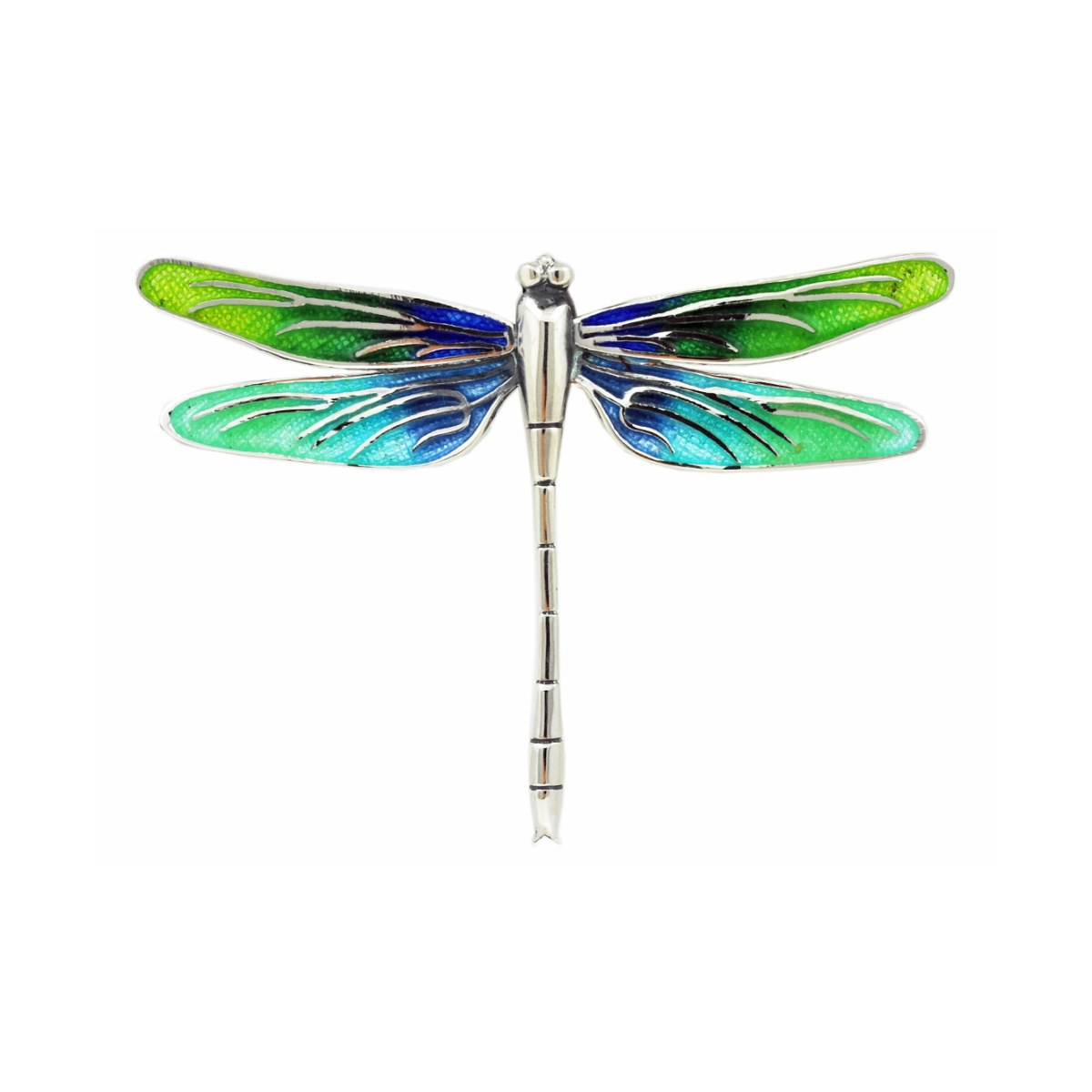 Large Yellow-Green-Blue Dragonfly Brooch van Arior Barcelona