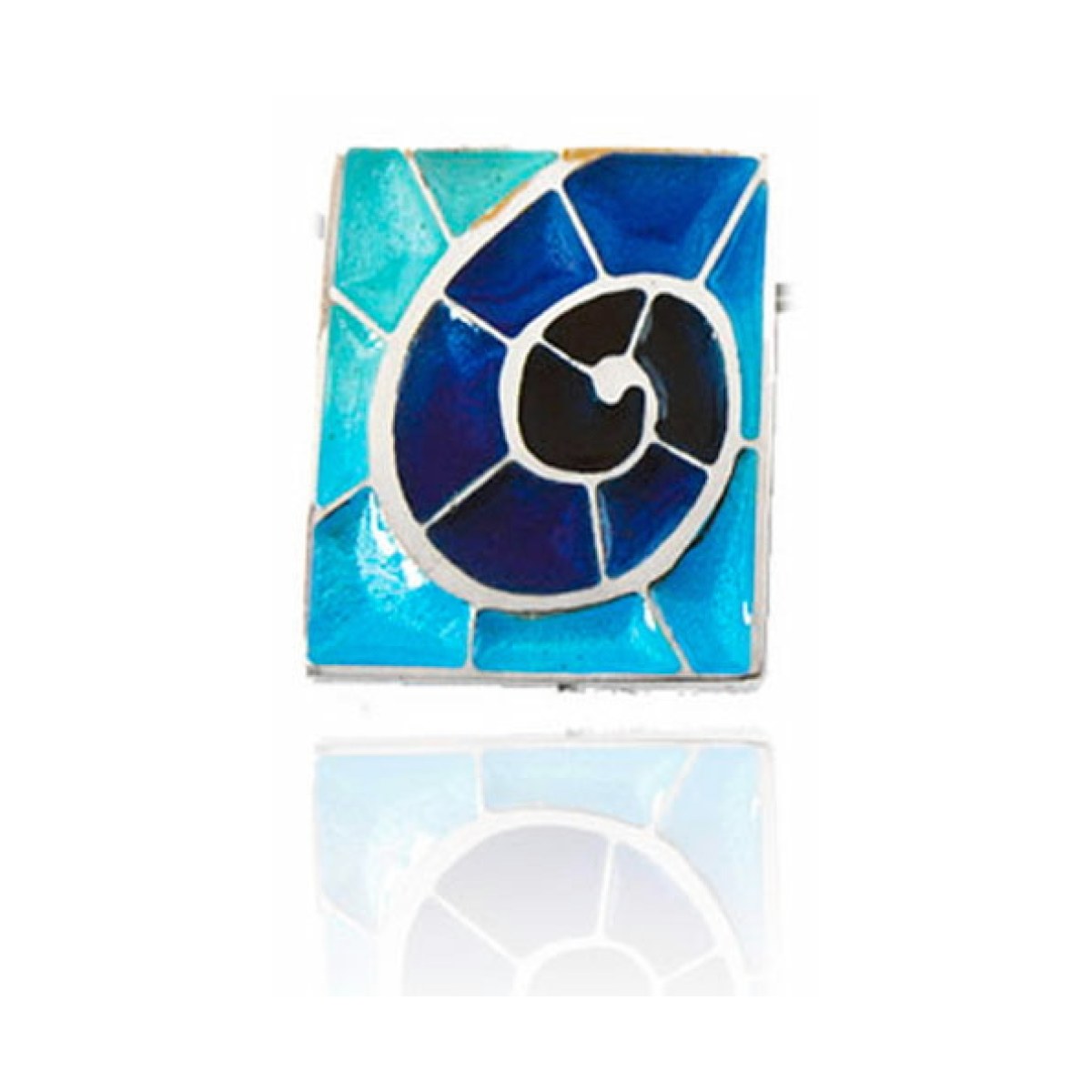 Colgante gaudi rectangulares trencadis azul van Arior Barcelona